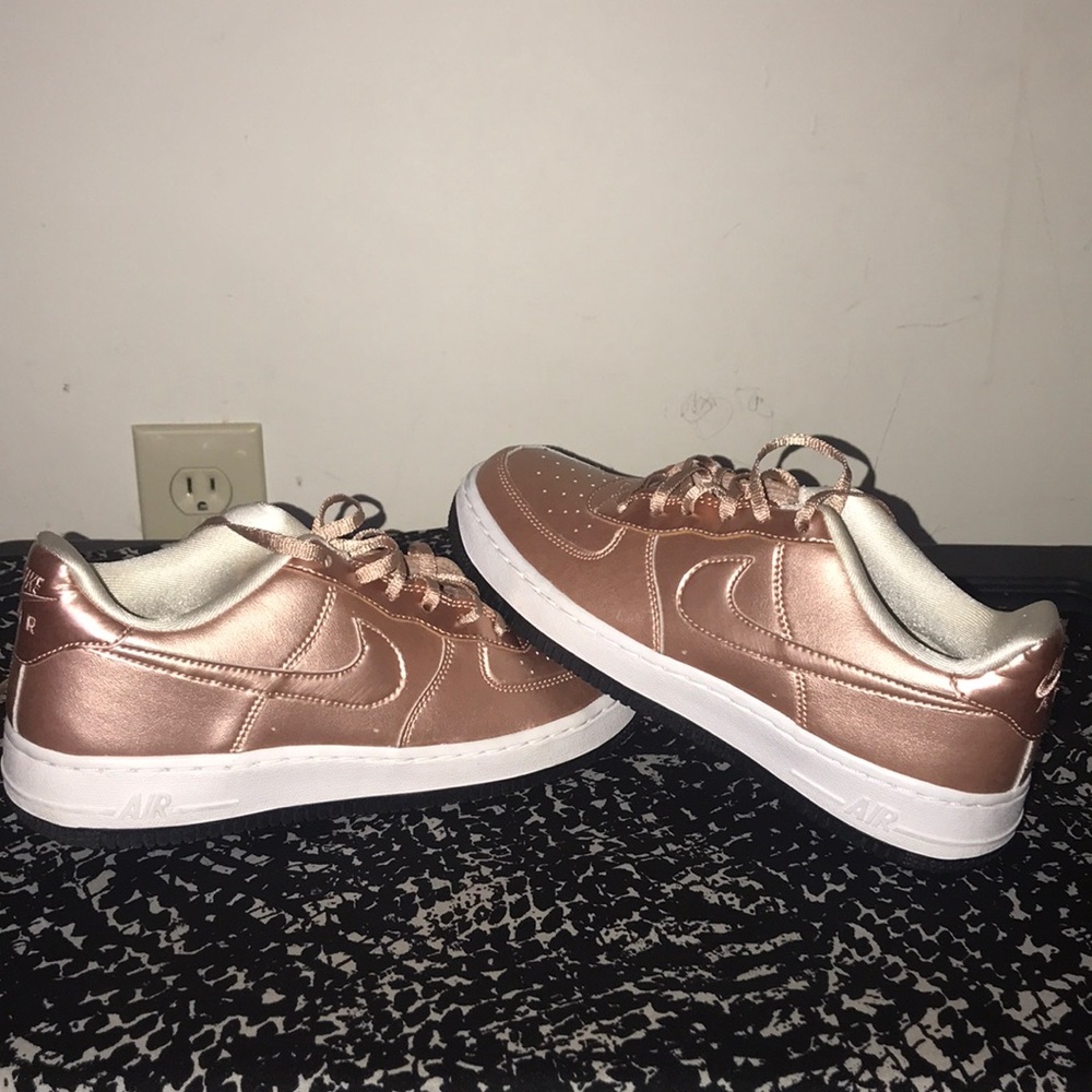 Rose gold Air Force ones